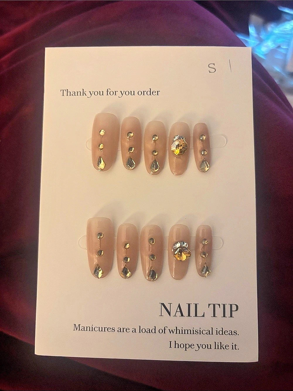 Brown & Gold Press-On Nails NWT
